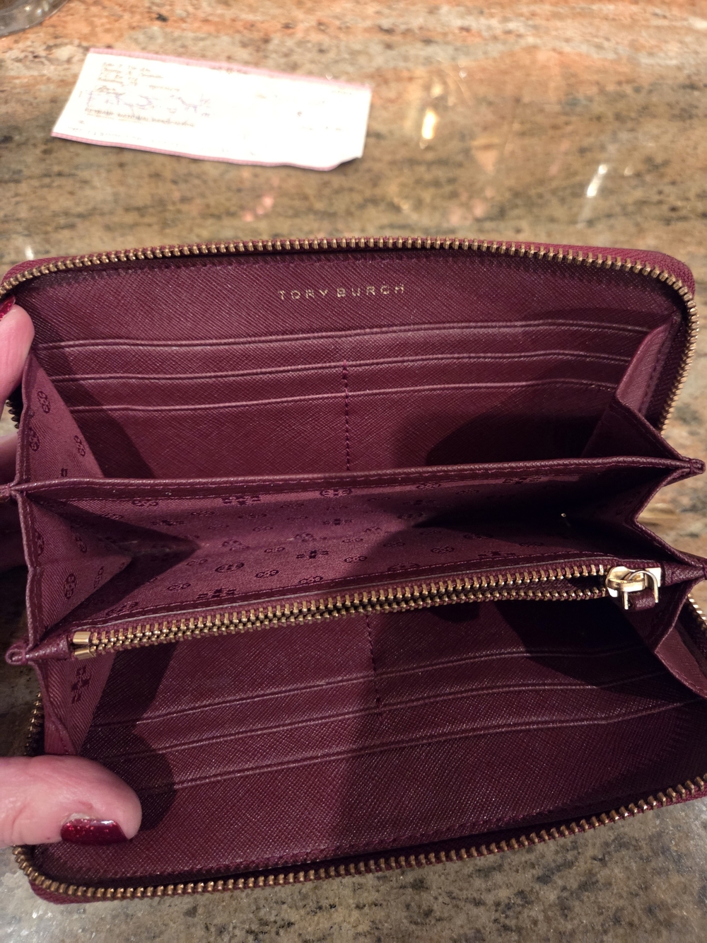 Tory Burch Black & Burgundy Leather Satchel with Matching Wallet - Picture 10 of 13